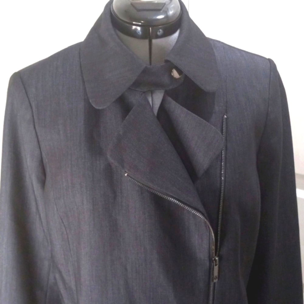 Tommy Hilfiger Dark Grey A-symetrical Zipper Front